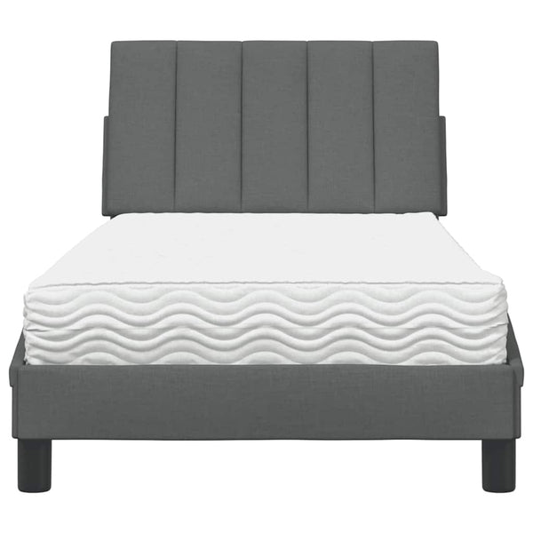 Bett mit Matratze Hanko Dunkelgrau 80x200 cm