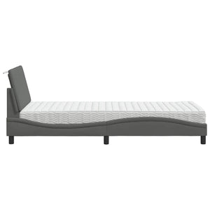 Bett mit Matratze Hanko Dunkelgrau 80x200 cm