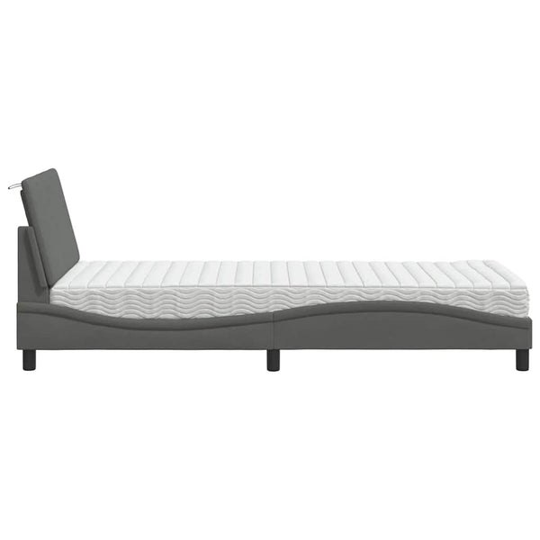 Bett mit Matratze Hanko Dunkelgrau 80x200 cm