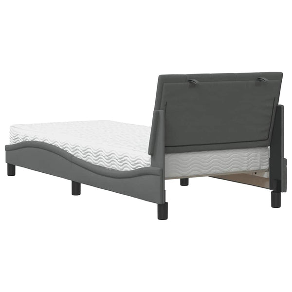 Bett mit Matratze Hanko Dunkelgrau 80x200 cm