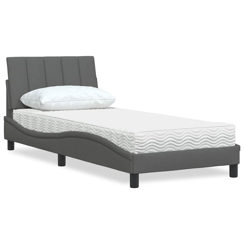 Bett mit Matratze Hanko Dunkelgrau 80x200 cm