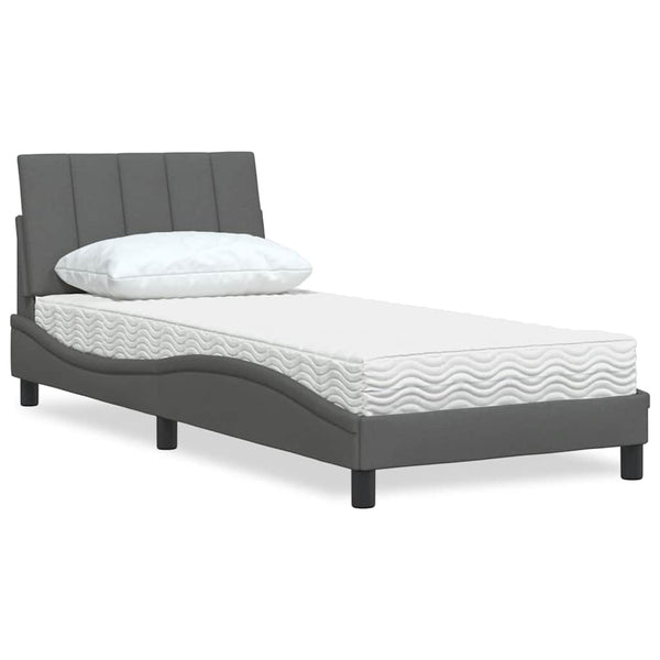 Bett mit Matratze Hanko Dunkelgrau 80x200 cm