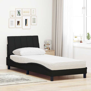 Bett mit Matratze Hanko Schwarz 80x200 cm