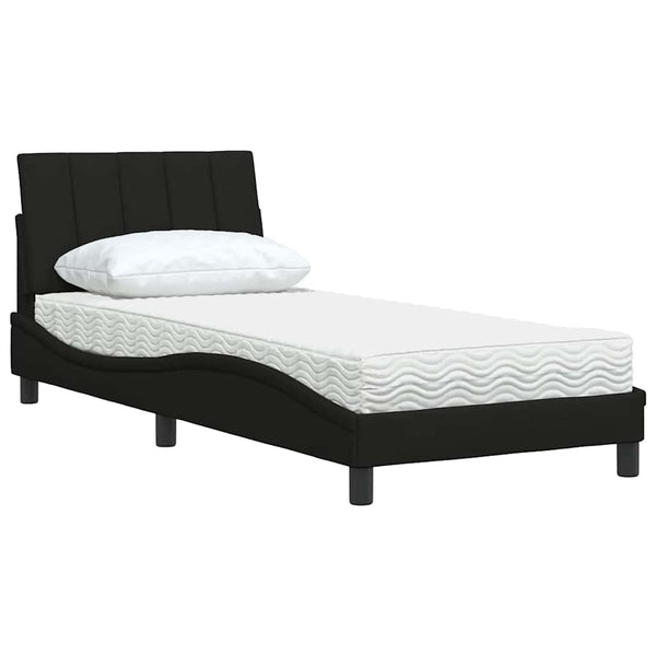 Bett mit Matratze Hanko Schwarz 80x200 cm