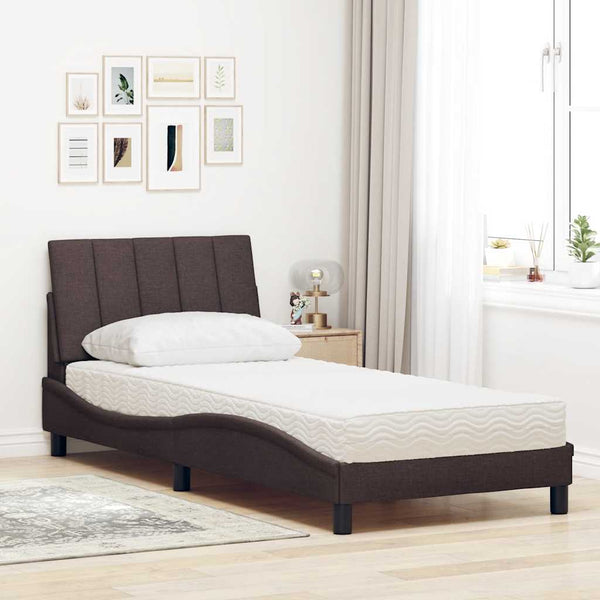 Bett mit Matratze Dunkelbraun 80x200 cm