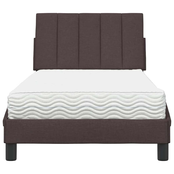 Bett mit Matratze Dunkelbraun 80x200 cm