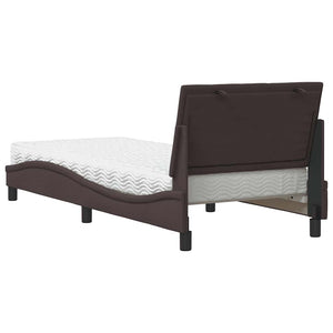 Bett mit Matratze Dunkelbraun 80x200 cm