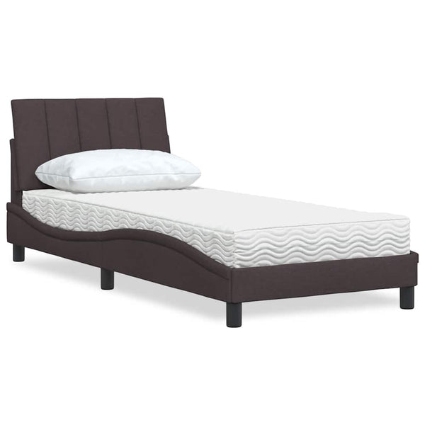 Bett mit Matratze Dunkelbraun 80x200 cm