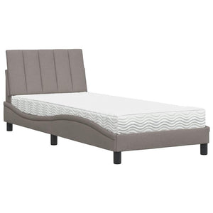 Bett mit Matratze Hanko Taupe 80x200 cm