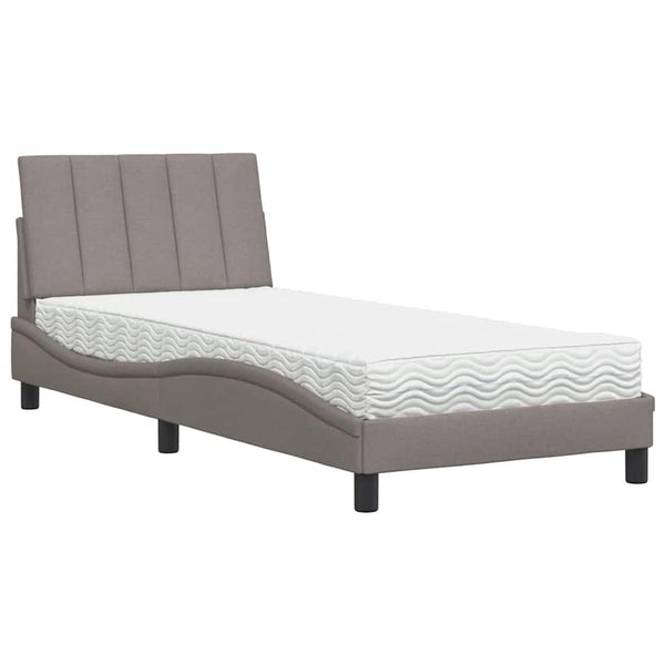 Bett mit Matratze Hanko Taupe 80x200 cm