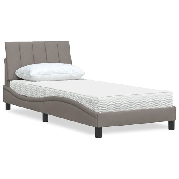Bett mit Matratze Hanko Taupe 80x200 cm