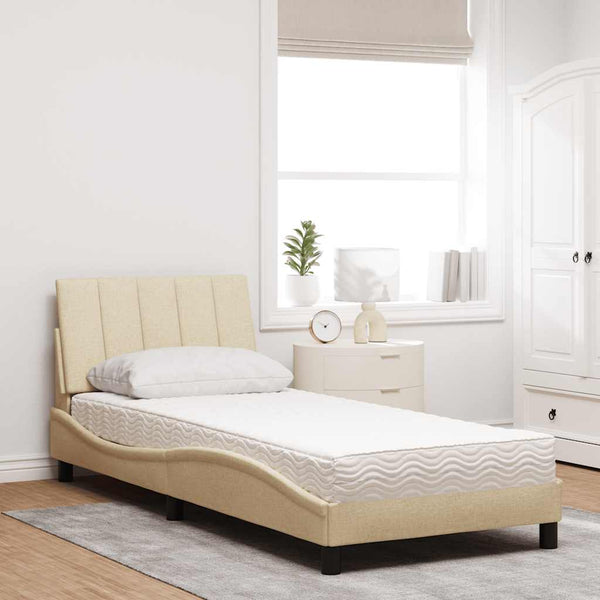 Bett mit Matratze Creme 80x200 cm