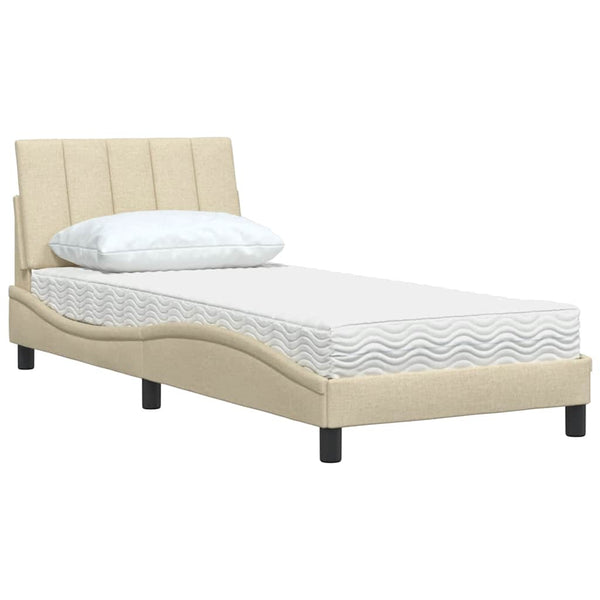 Bett mit Matratze Creme 80x200 cm
