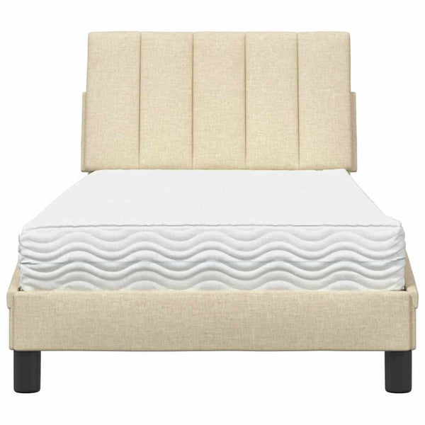 Bett mit Matratze Creme 80x200 cm