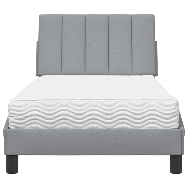 Bett mit Matratze Hanko Hellgrau 90x190 cm