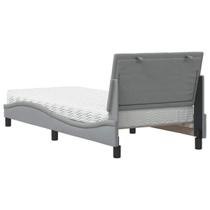 Bett mit Matratze Hanko Hellgrau 90x190 cm