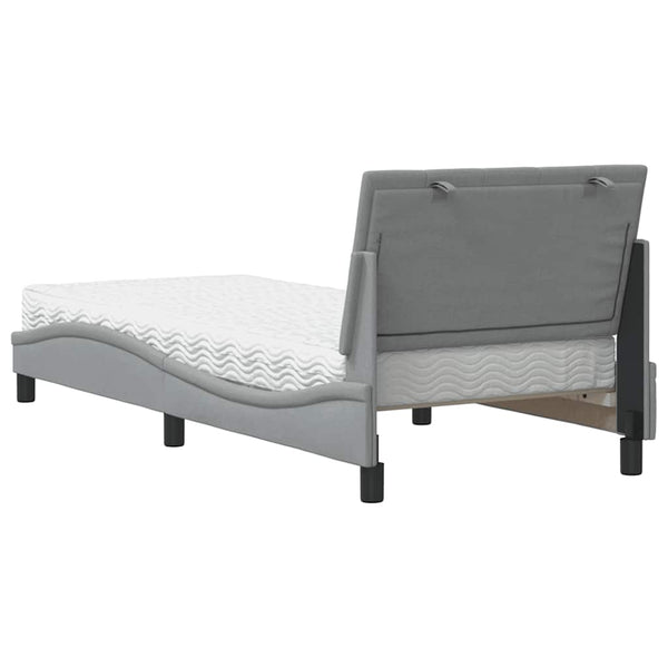 Bett mit Matratze Hanko Hellgrau 90x190 cm