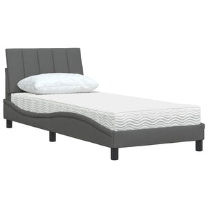 Bett mit Matratze Hanko Dunkelgrau 90x190 cm