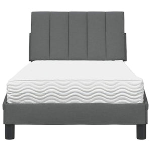 Bett mit Matratze Hanko Dunkelgrau 90x190 cm
