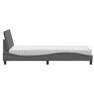 Bett mit Matratze Hanko Dunkelgrau 90x190 cm