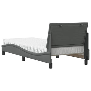 Bett mit Matratze Hanko Dunkelgrau 90x190 cm