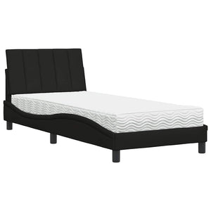 Bett mit Matratze Hanko Schwarz 90x190 cm