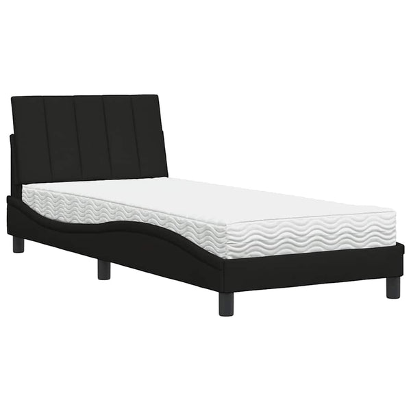 Bett mit Matratze Hanko Schwarz 90x190 cm