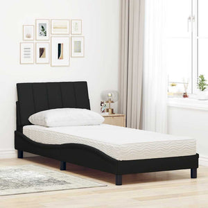 Bett mit Matratze Hanko Schwarz 90x190 cm