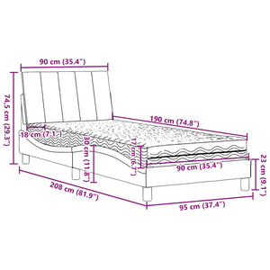 Bett mit Matratze Hanko Schwarz 90x190 cm