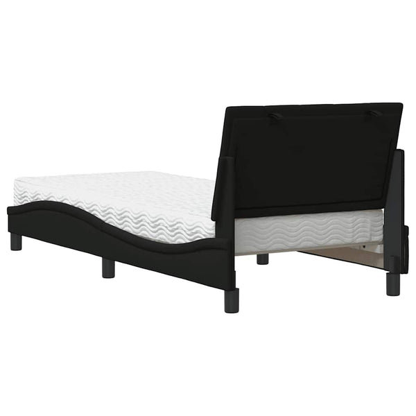 Bett mit Matratze Hanko Schwarz 90x190 cm