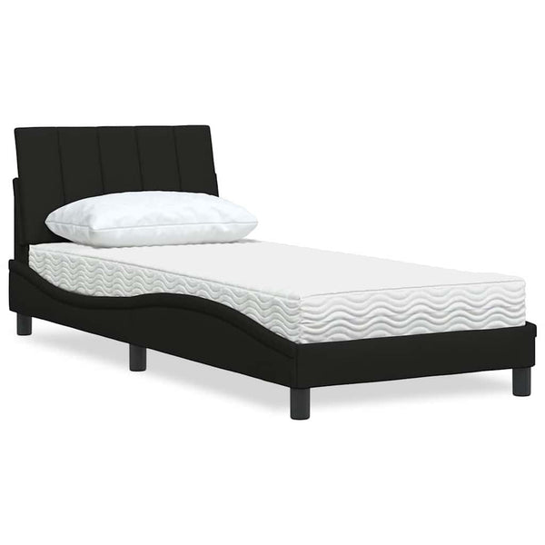 Bett mit Matratze Hanko Schwarz 90x190 cm