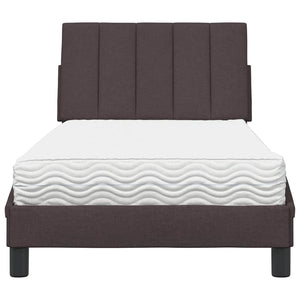 Bett mit Matratze Dunkelbraun 90x190 cm