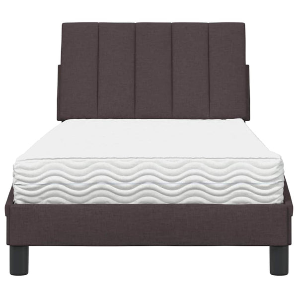 Bett mit Matratze Dunkelbraun 90x190 cm