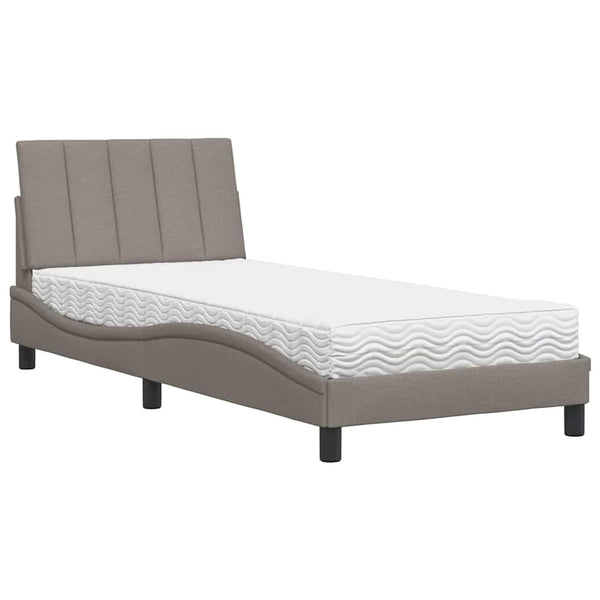 Bett mit Matratze Hanko Taupe 90x190 cm