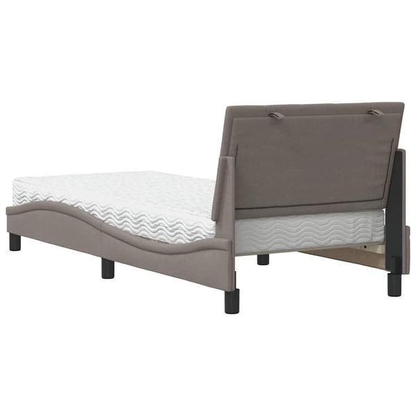 Bett mit Matratze Hanko Taupe 90x190 cm