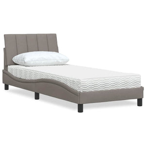 Bett mit Matratze Hanko Taupe 90x190 cm