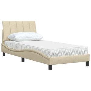 Bett mit Matratze Hanko Creme 90x190 cm