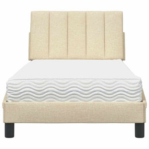 Bett mit Matratze Hanko Creme 90x190 cm