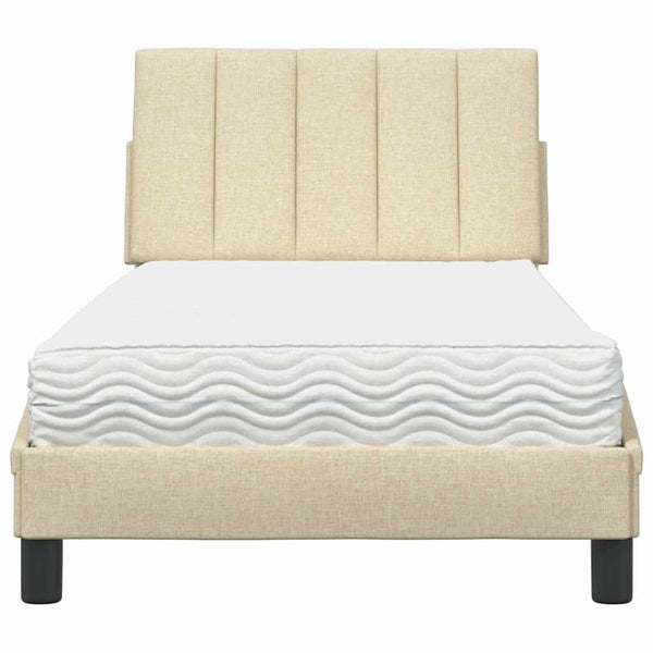 Bett mit Matratze Hanko Creme 90x190 cm