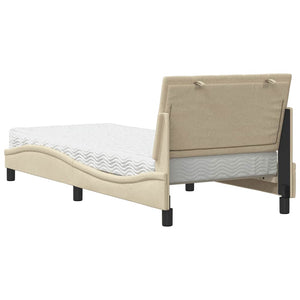 Bett mit Matratze Hanko Creme 90x190 cm
