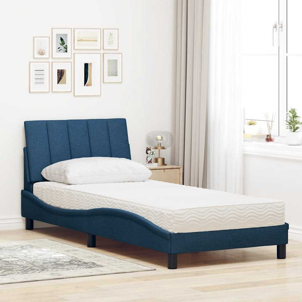 Bett mit Matratze Hanko Blau 90x190 cm