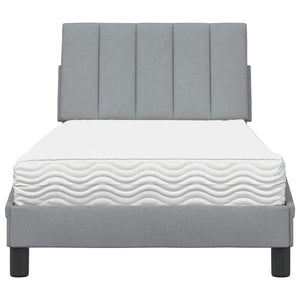 vidaXL Lit avec matelas « Hanko » gris clair 90x200 cm tissu