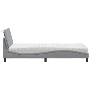 vidaXL Lit avec matelas « Hanko » gris clair 90x200 cm tissu