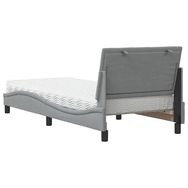 vidaXL Lit avec matelas « Hanko » gris clair 90x200 cm tissu