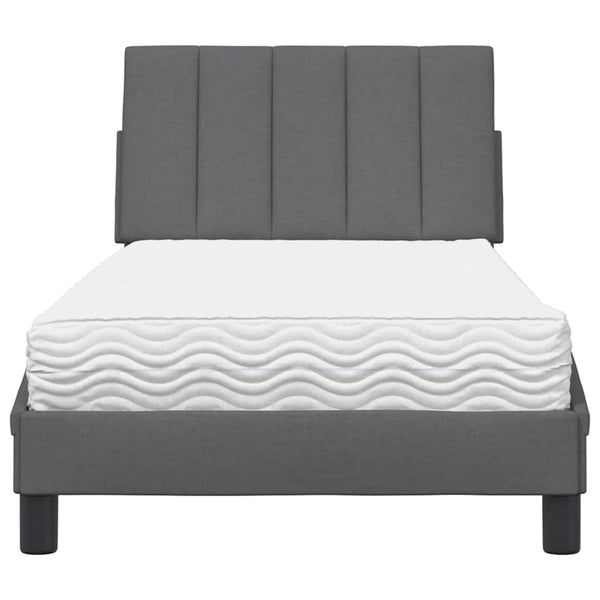 Bett mit Matratze Hanko Dunkelgrau 90x200 cm