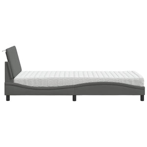 Bett mit Matratze Hanko Dunkelgrau 90x200 cm