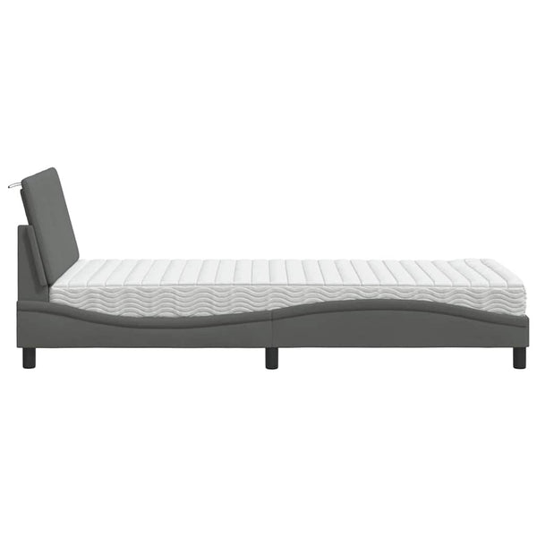Bett mit Matratze Hanko Dunkelgrau 90x200 cm