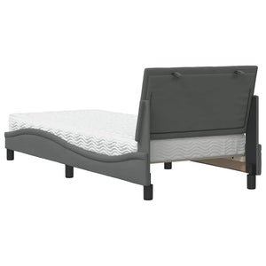 Bett mit Matratze Hanko Dunkelgrau 90x200 cm