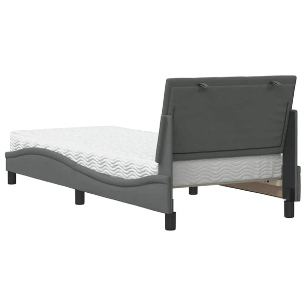Bett mit Matratze Hanko Dunkelgrau 90x200 cm