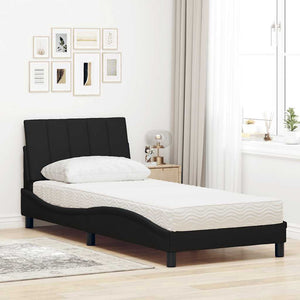 Bett mit Matratze Hanko Schwarz 90x200 cm